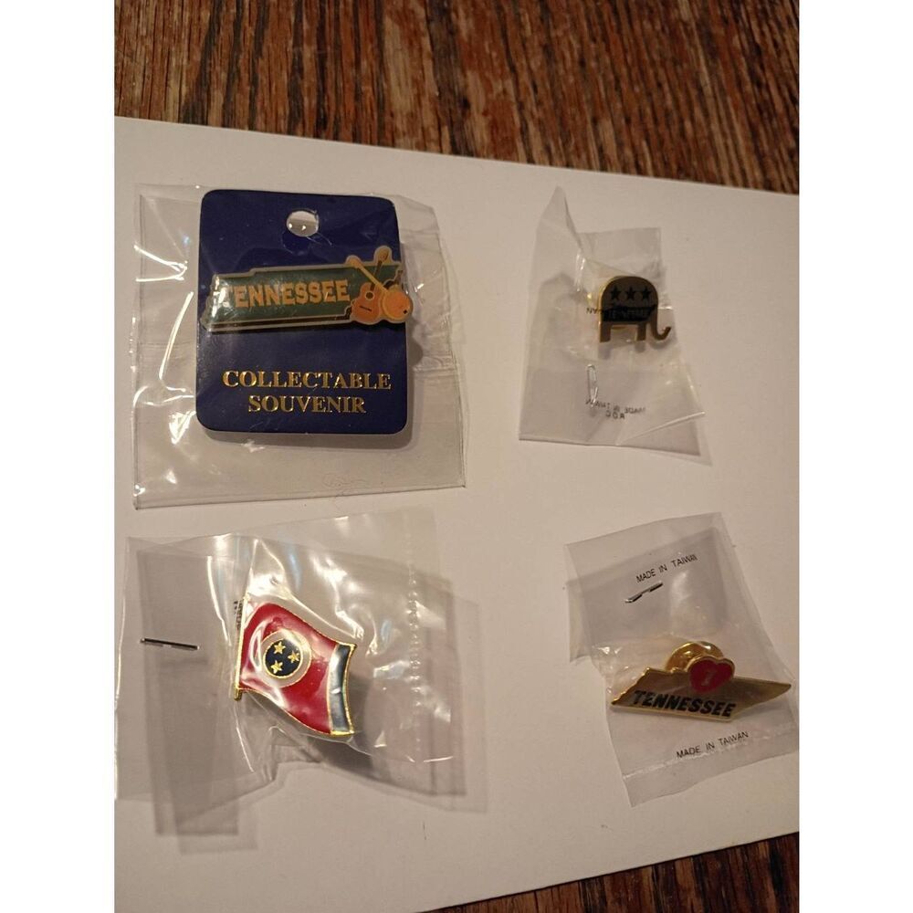 Tennessee State Pin Lot Enamel Hat Lapel Pins Souvenir Set 4pc NEW